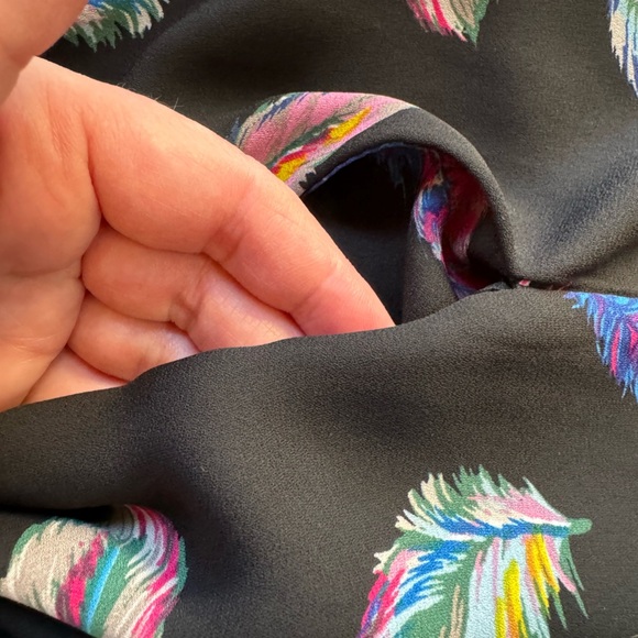 XHILARATION Black Feather Spaghetti Strap Corset Lacing Mini Sun Dress - Medium - Picture 9 of 11